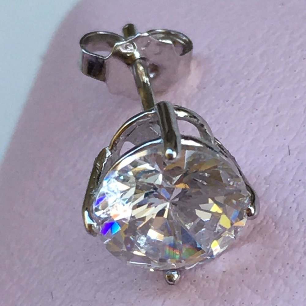 4 CT VVS DIAMOND STUD EARRINGS! 14K! NEW - Picture 4 of 5